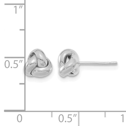 14k White Gold 7mm Polished Love Knot Post Earrings