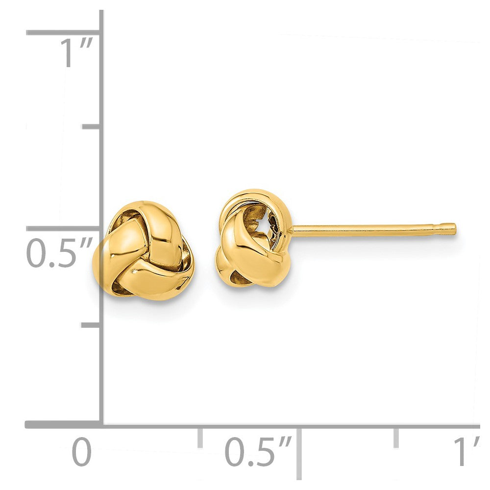 14k Gold Polished Love Knot Post Earrings