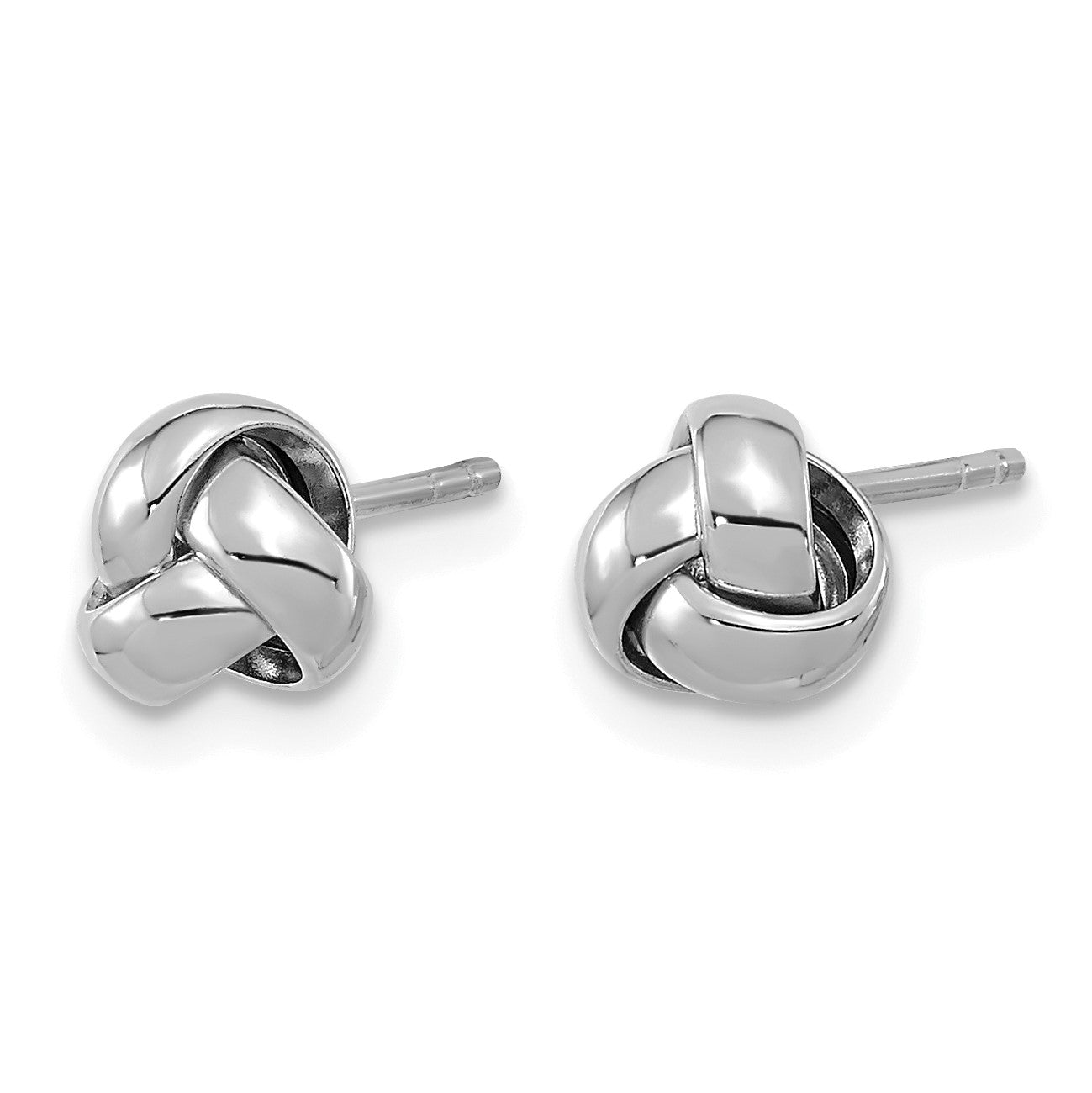 14k White Gold 6.5mm Polished Love Knot Post Earrings