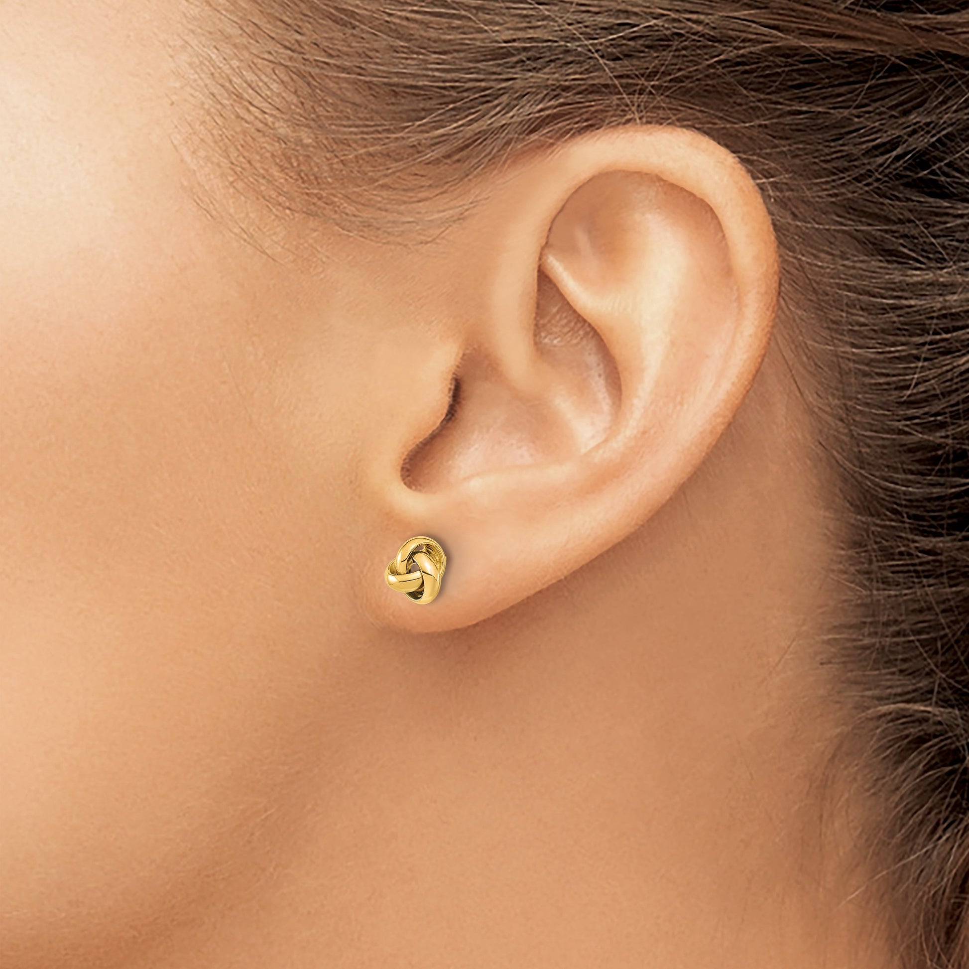 14K 6.5mm Polished Love Knot Post Earrings