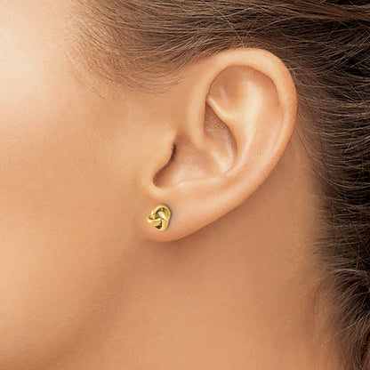 14K 6.5mm Polished Love Knot Post Earrings