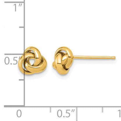 14K 6.5mm Polished Love Knot Post Earrings