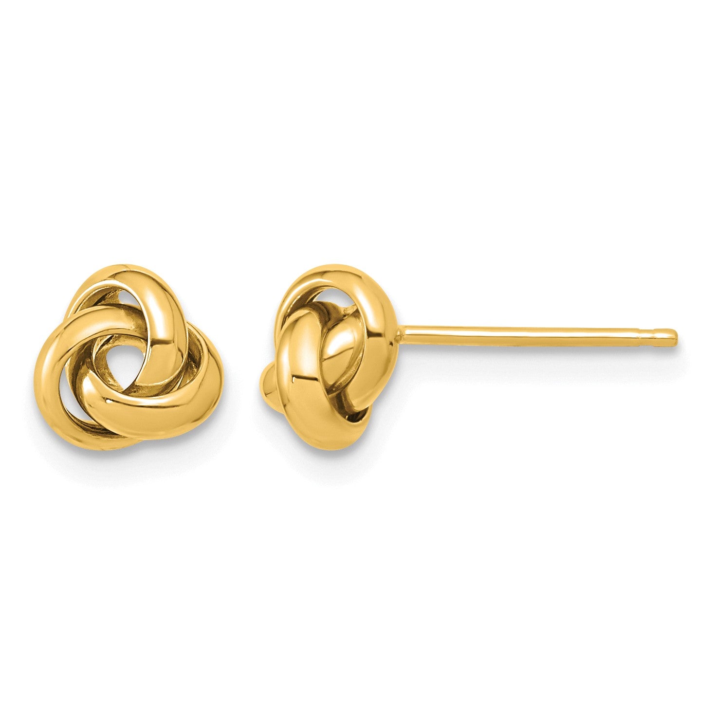 14K 6.5mm Polished Love Knot Post Earrings