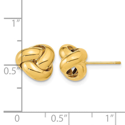 14k 11mm Polished Love Knot Post Earrings