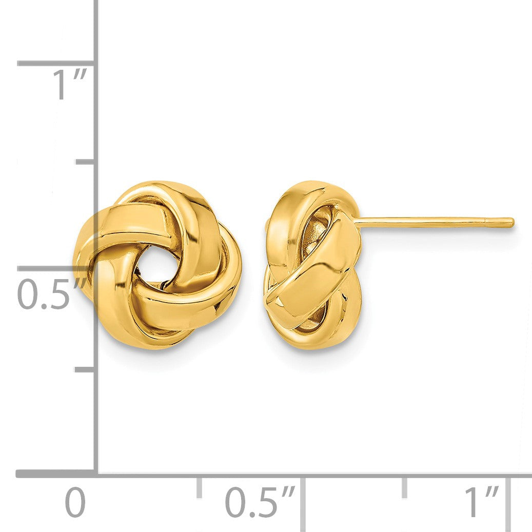 14k 10mm Polished Love Knot Post Earrings