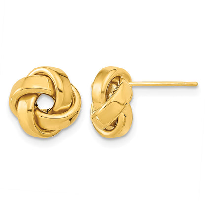 14k 10mm Polished Love Knot Post Earrings
