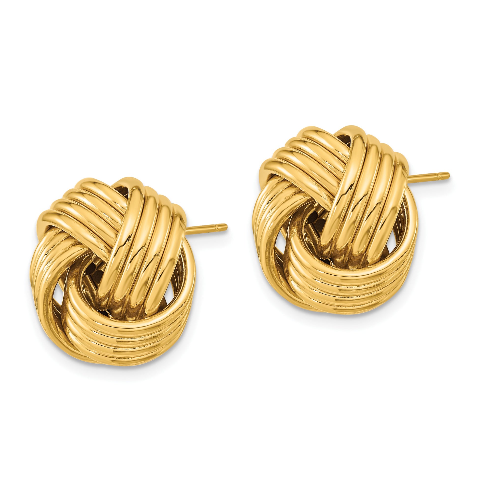 14k 17mm Polished Love Knot Post Earrings