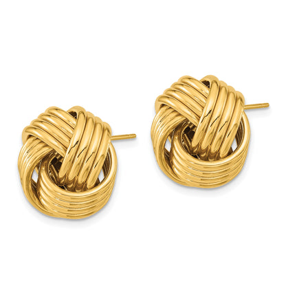 14k 17mm Polished Love Knot Post Earrings