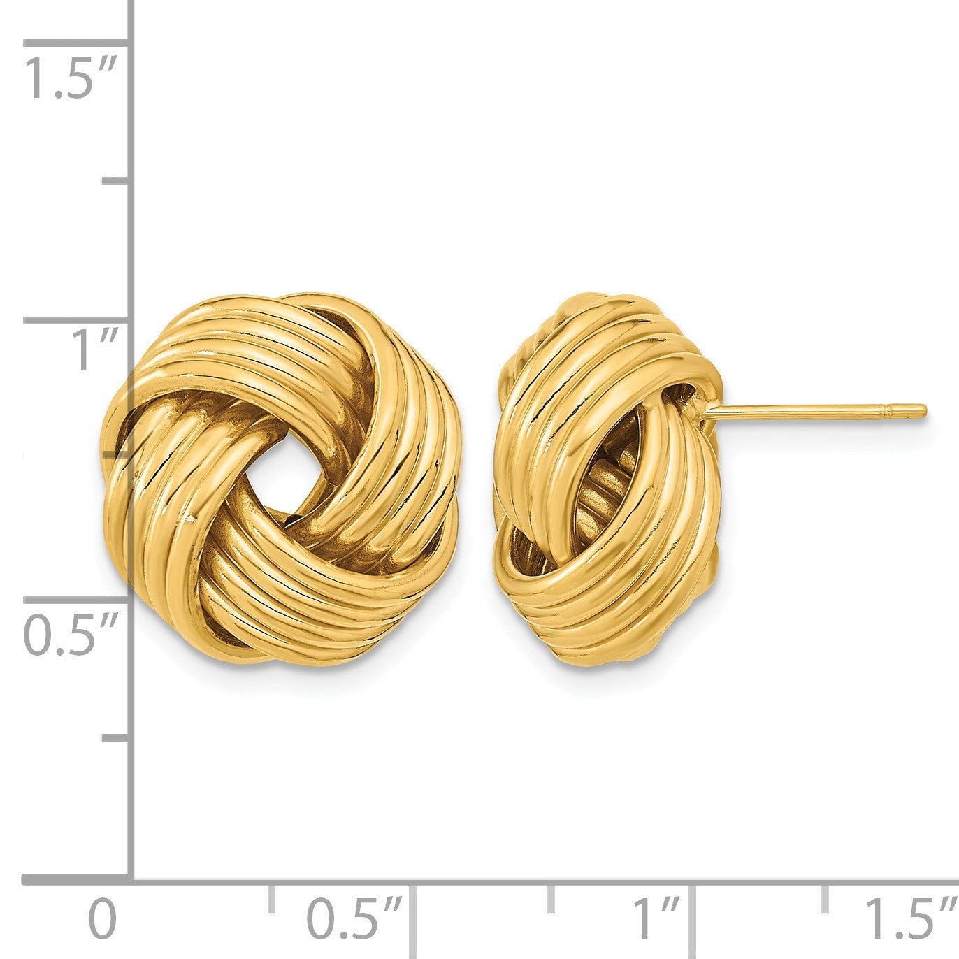14k 17mm Polished Love Knot Post Earrings
