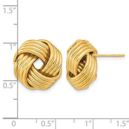 14k 17mm Polished Love Knot Post Earrings