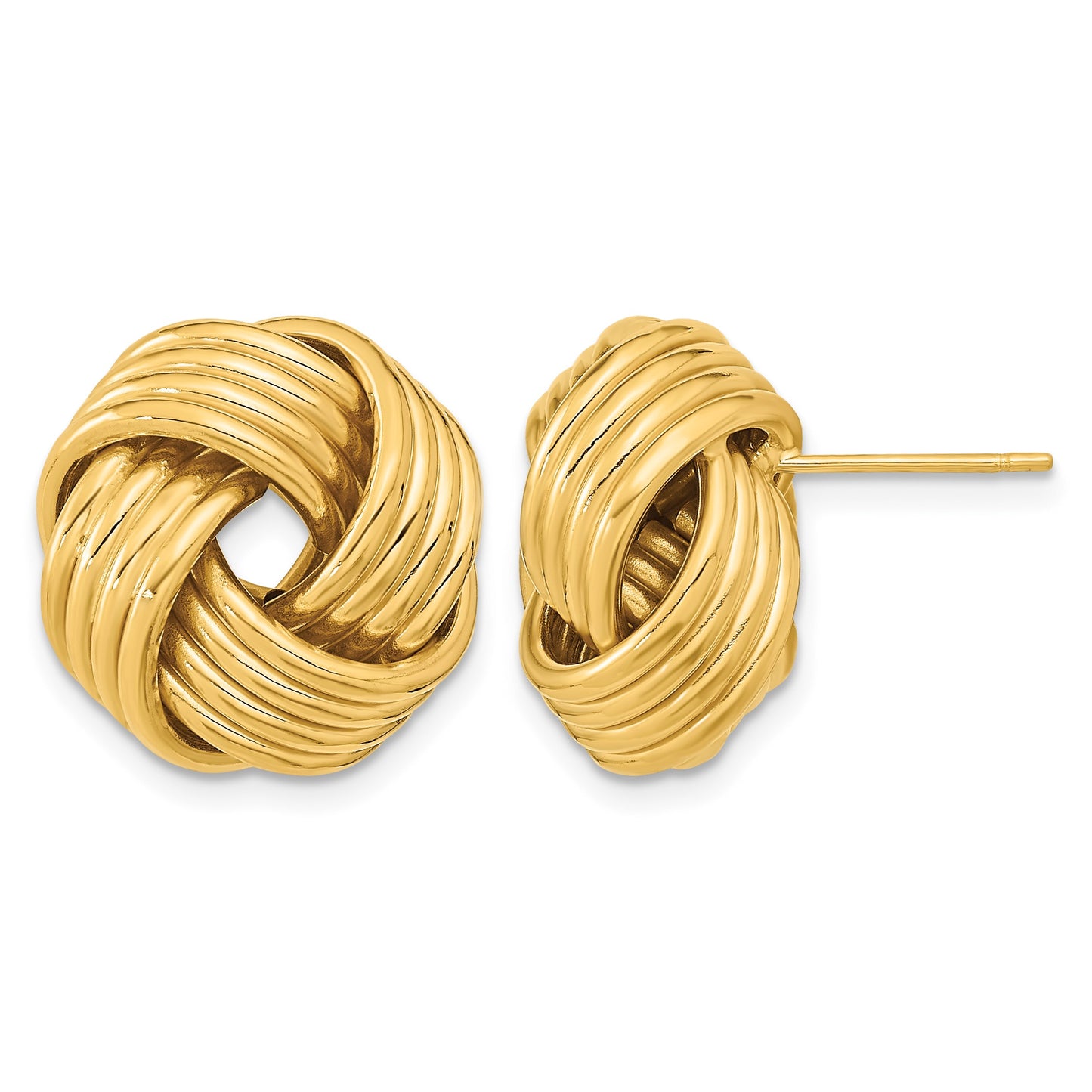 14k 17mm Polished Love Knot Post Earrings
