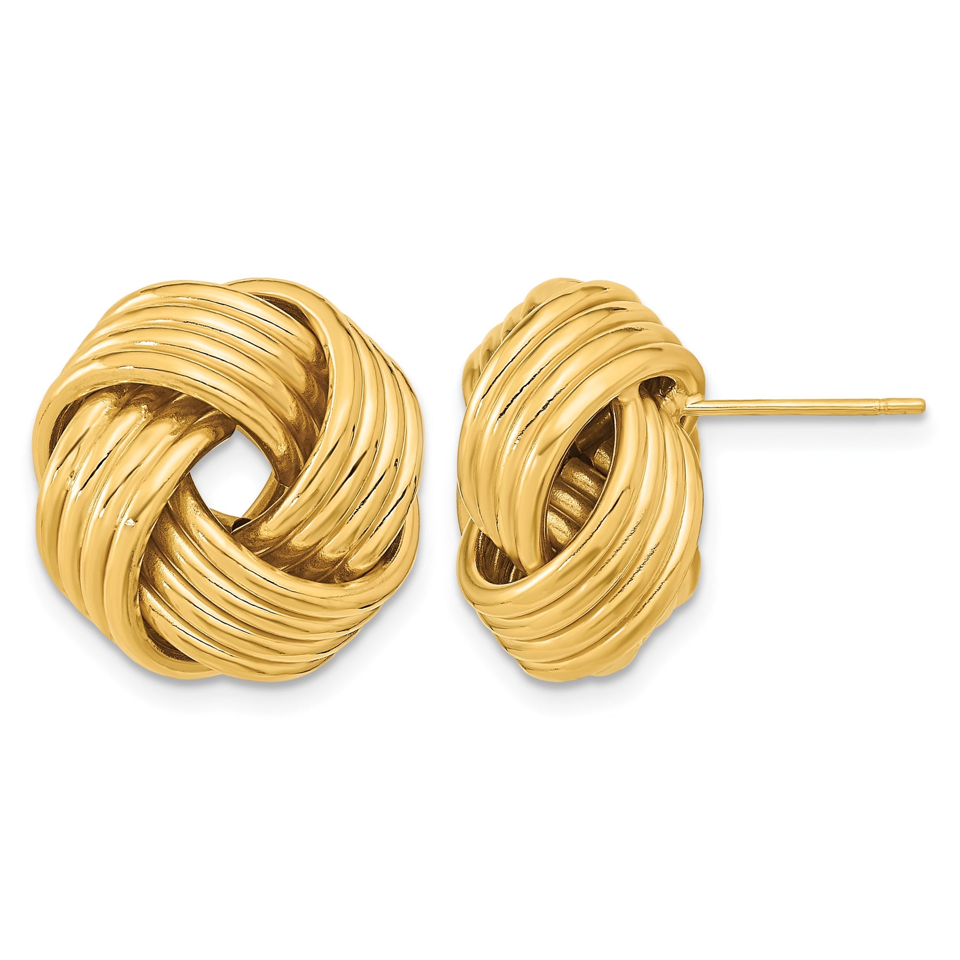 14k 17mm Polished Love Knot Post Earrings