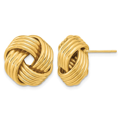 14k 17mm Polished Love Knot Post Earrings