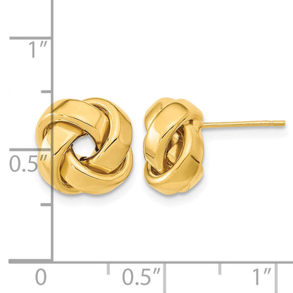 14k 12mm Polished Love Knot Post Earrings