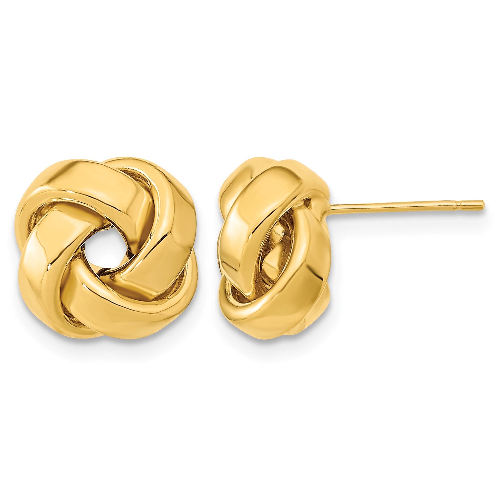 14k 12mm Polished Love Knot Post Earrings