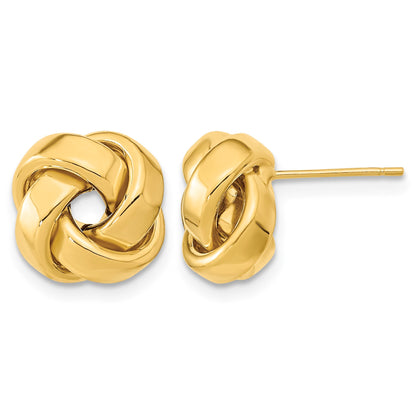 14k 12mm Polished Love Knot Post Earrings