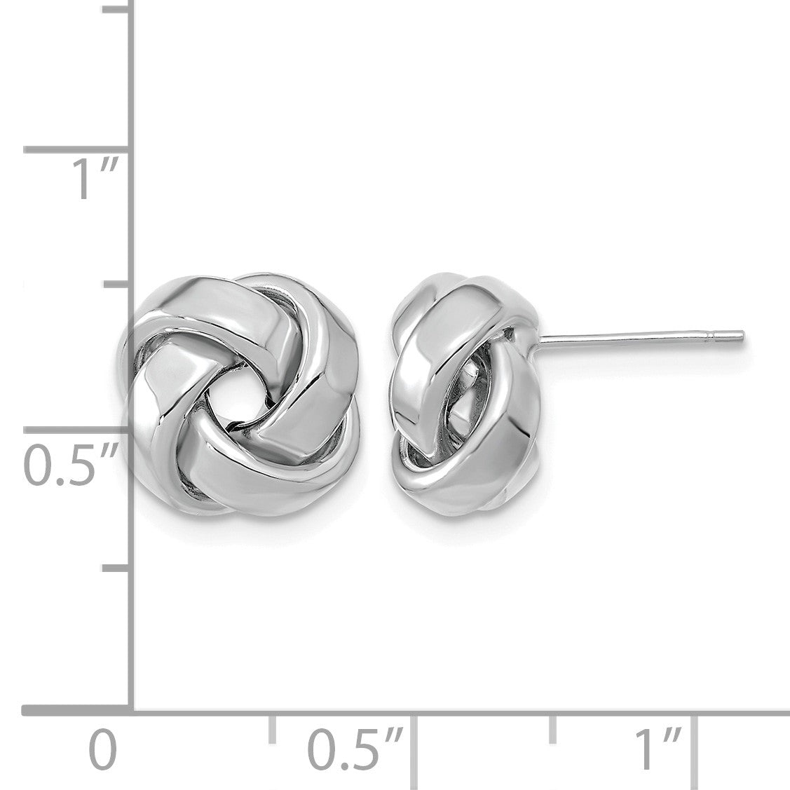 14k White Gold 12mm Polished Love Knot Post Earrings