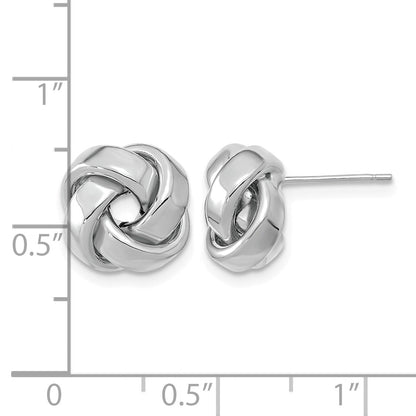 14k White Gold 12mm Polished Love Knot Post Earrings