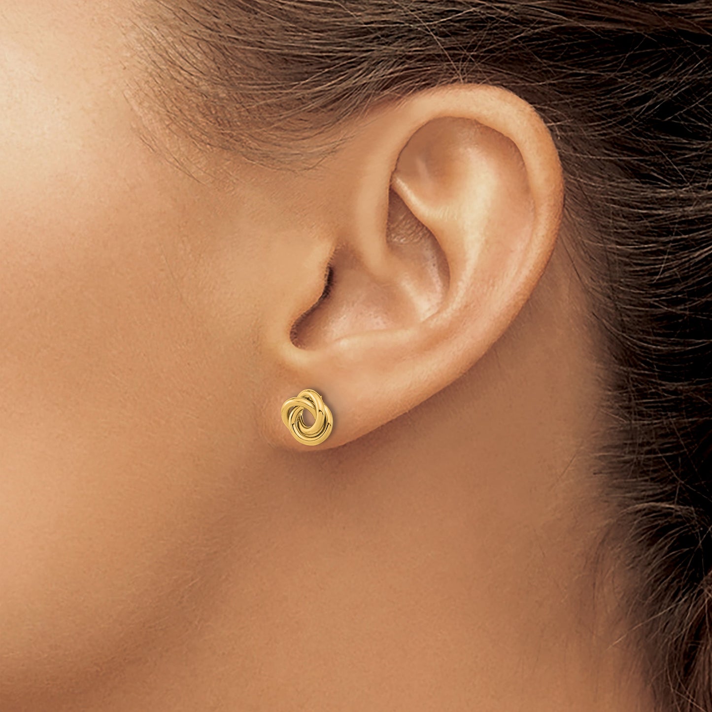 14K 8mm Polished Love Knot Post Earrings