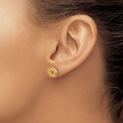 14K 8mm Polished Love Knot Post Earrings