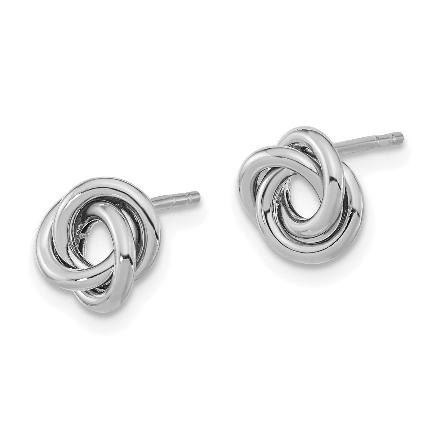 14k White Gold 8mm Polished Love Knot Post Earrings