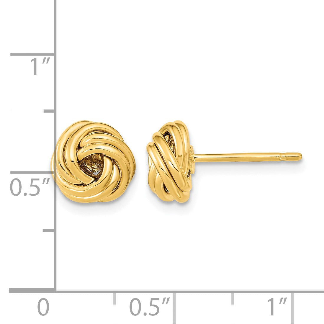 14k 9mm Polished Love Knot Post Earrings