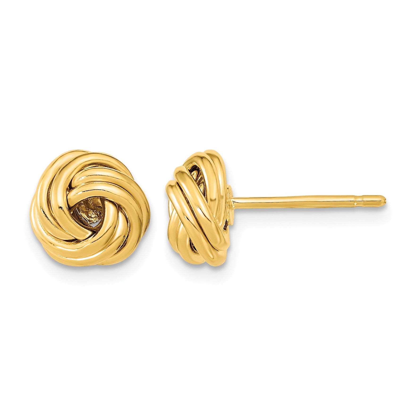 14k 9mm Polished Love Knot Post Earrings