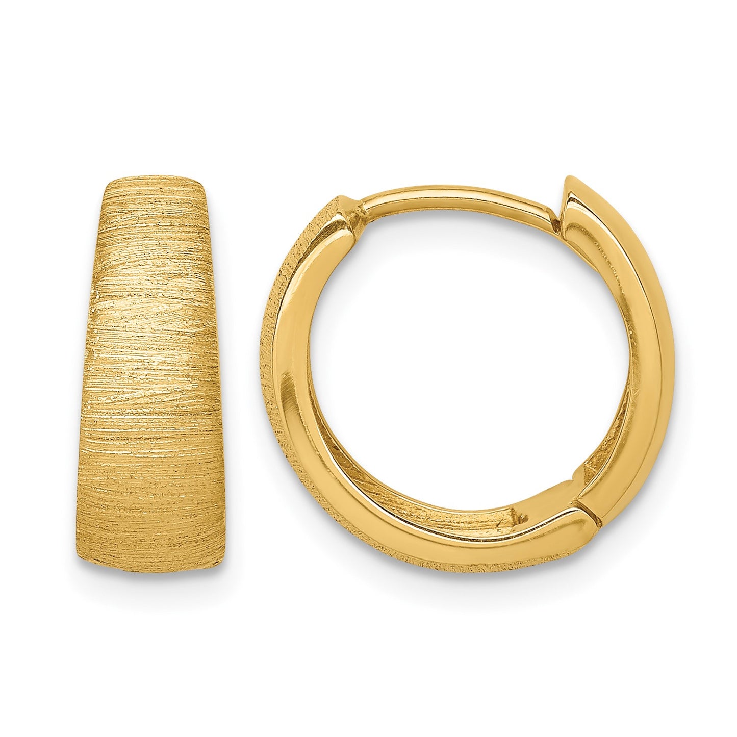 14K Textured Hoop Earrings