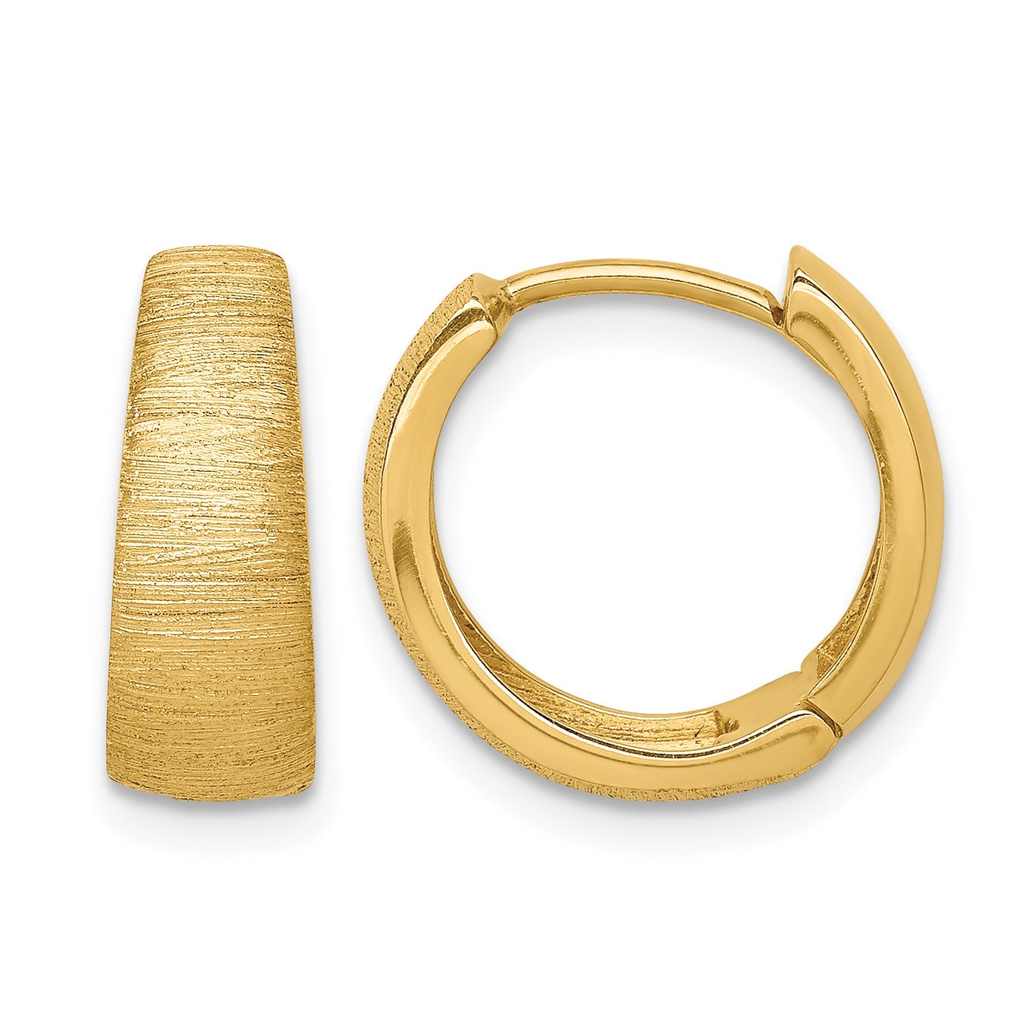 14K Textured Hoop Earrings