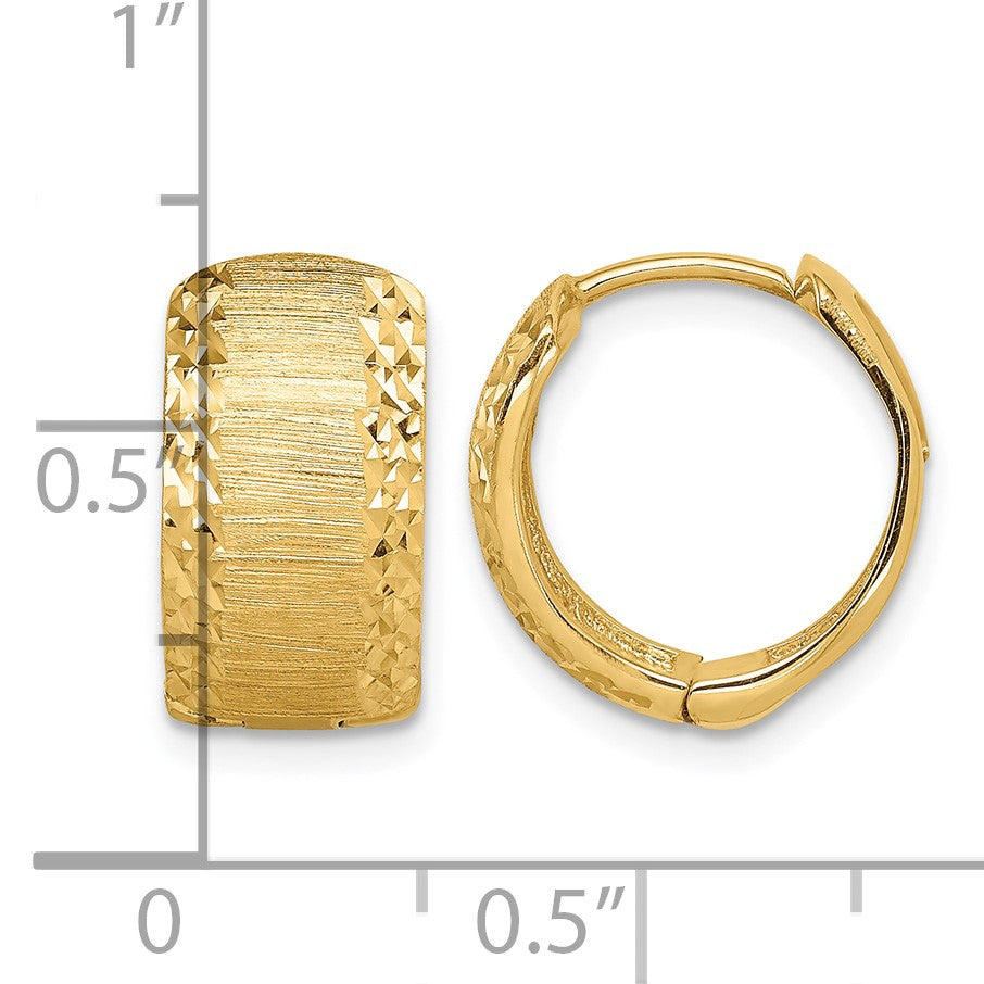 14K D/C and Textured Hoop Earrings