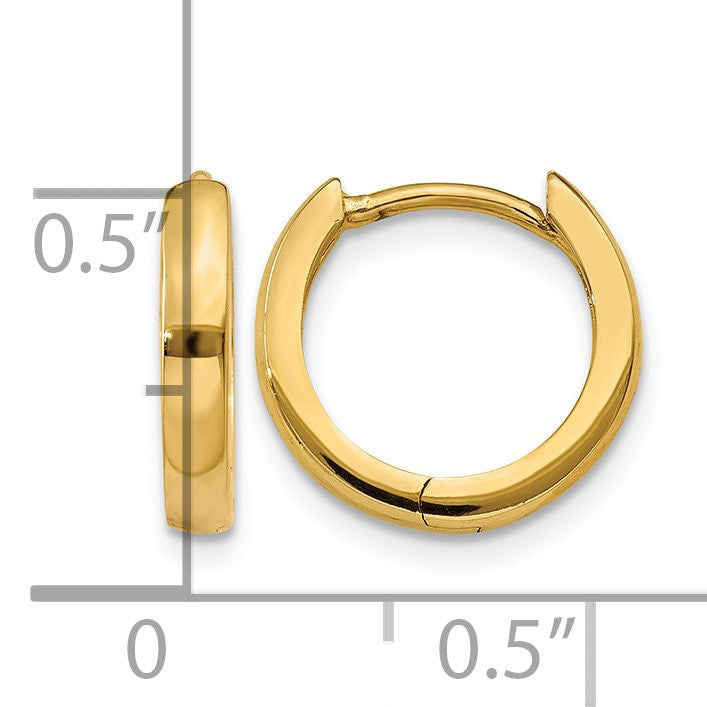 14k 1.8mm Round Hinged Hoop Earrings