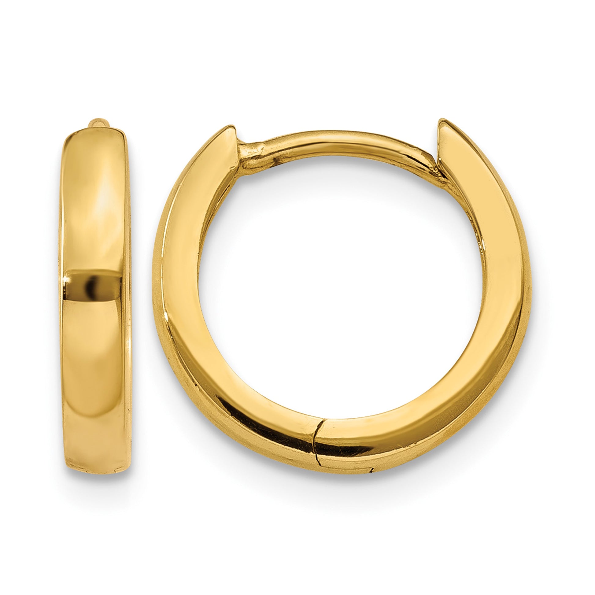 14k 1.8mm Round Hinged Hoop Earrings