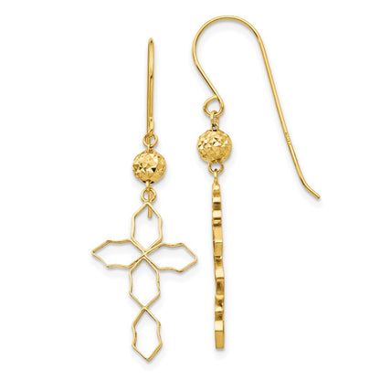 14k Cross Earrings