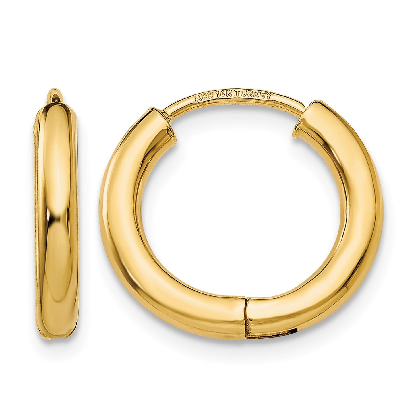14k Polished Hollow Hoop Earrings