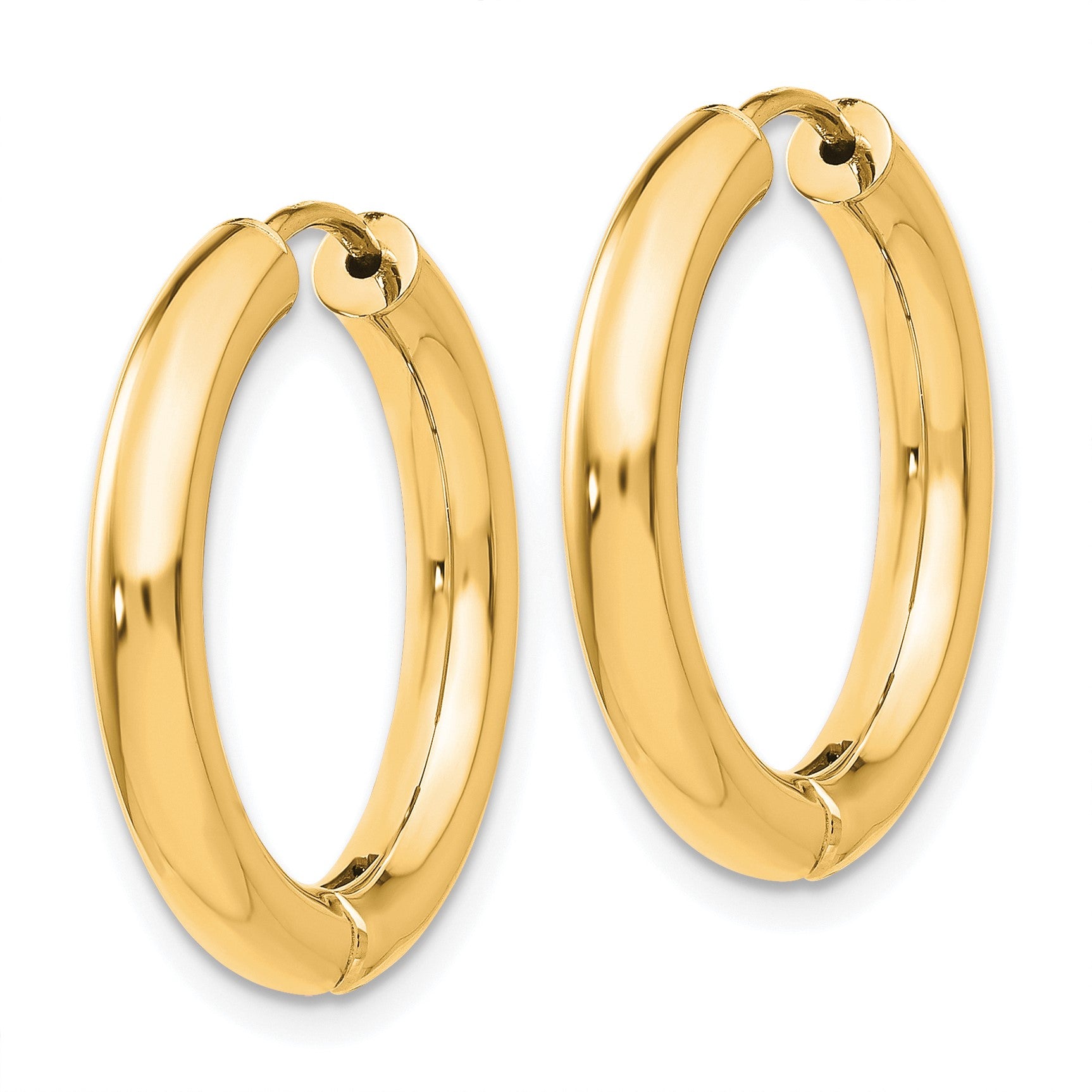 14k Polished Hinged Hoop Earrings