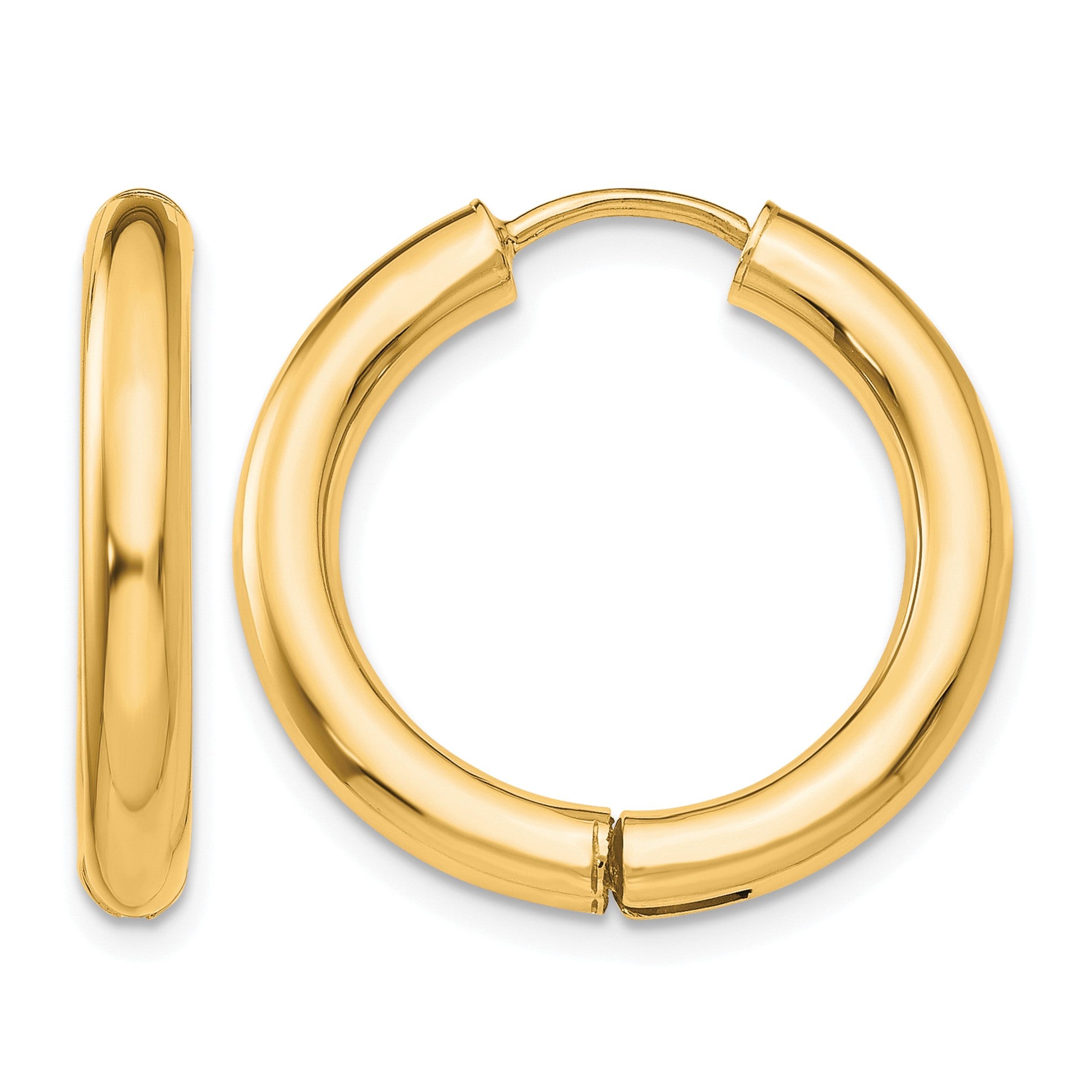 14k Polished Hinged Hoop Earrings