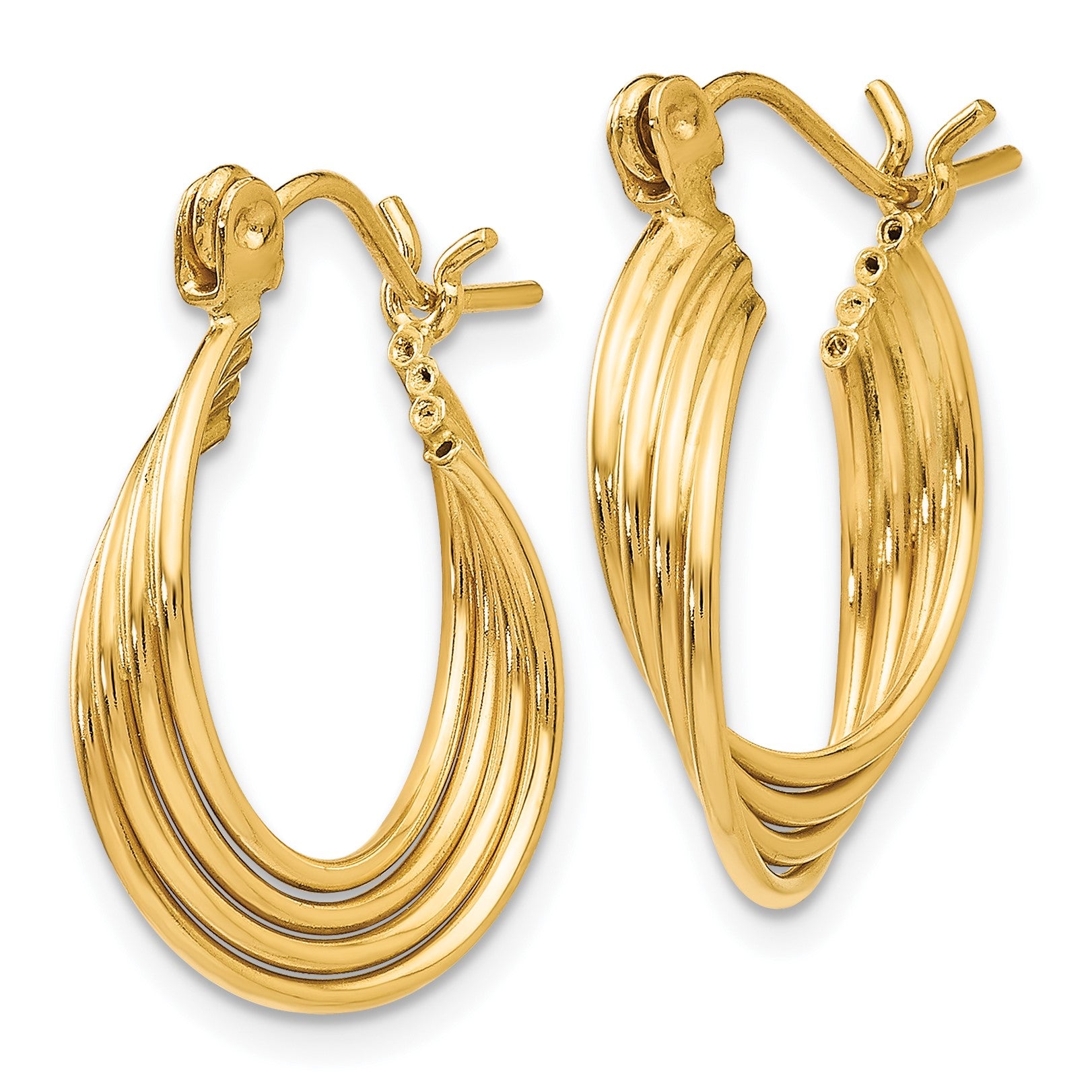 14k Polished Circles Hoop Earrings