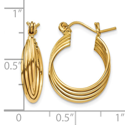 14k Polished Circles Hoop Earrings