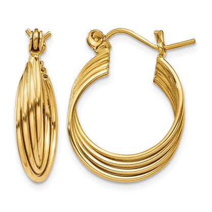 14k Polished Circles Hoop Earrings