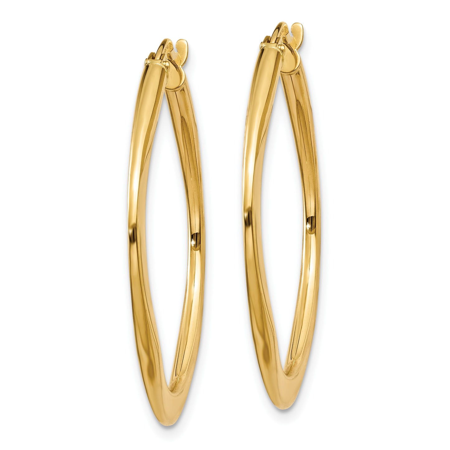 14k 2x30mm Tapered Square Hoop Earrings