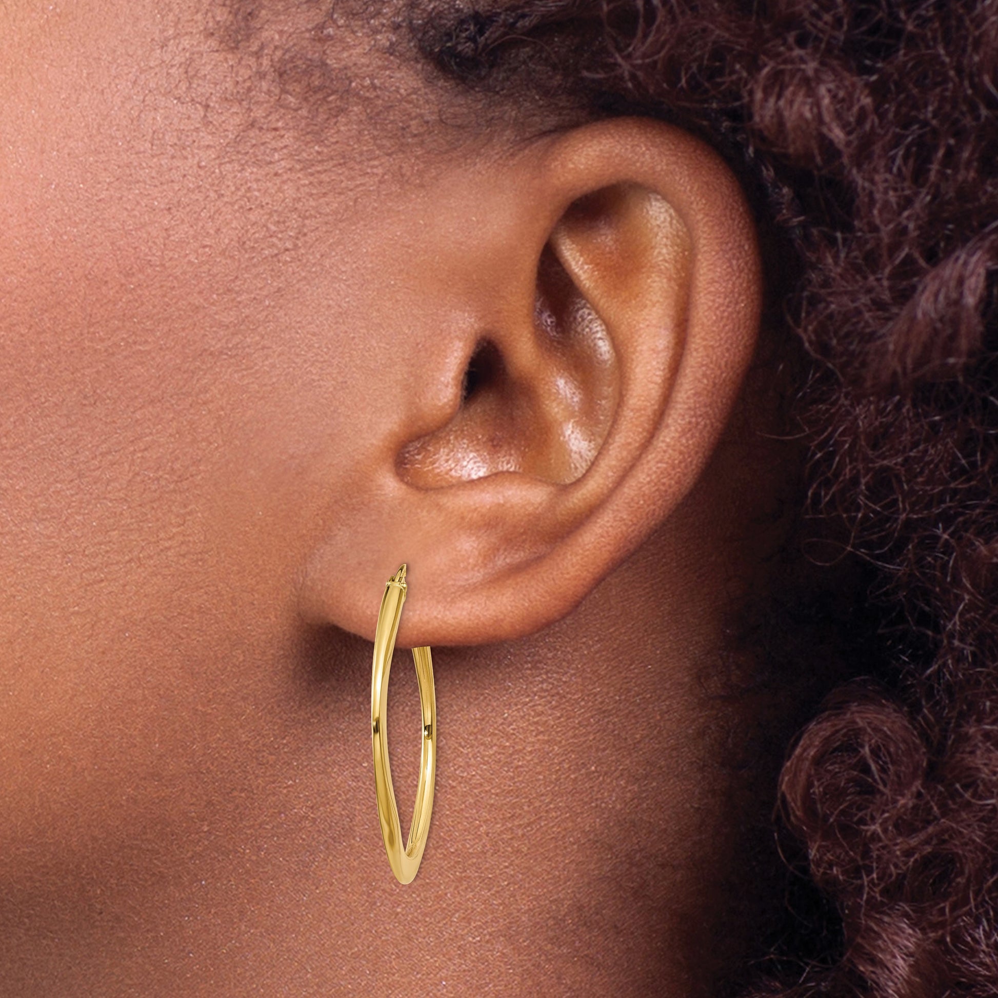 14k 2x30mm Tapered Square Hoop Earrings