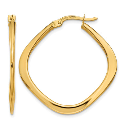 14k 2x30mm Tapered Square Hoop Earrings