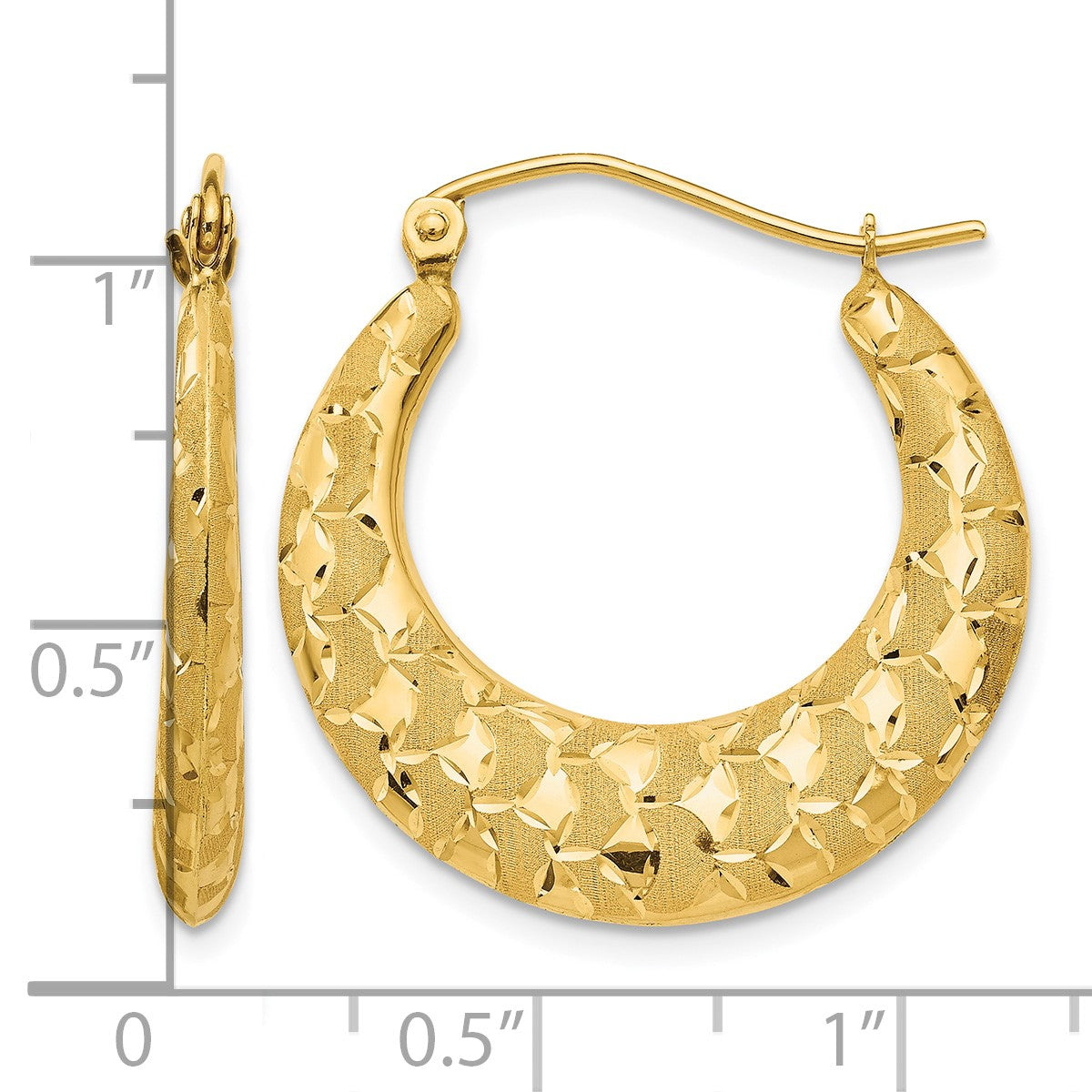 14K Laser Cut Patterned Hoop Earrings