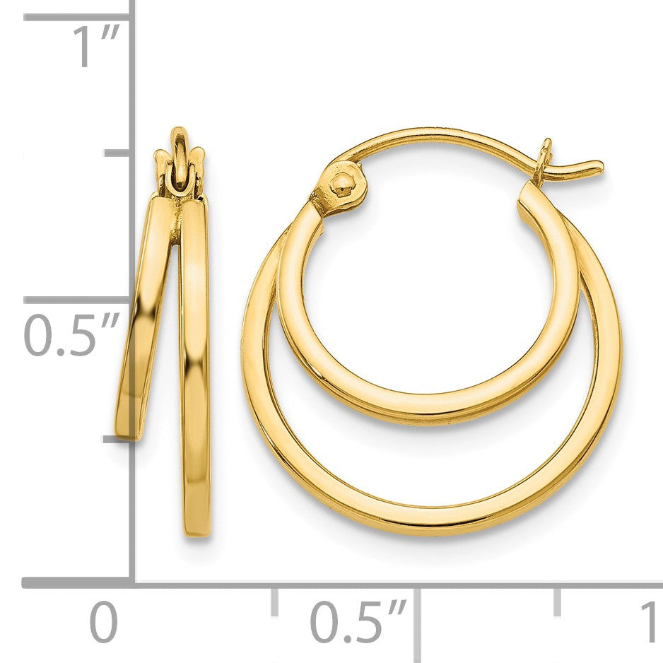 14K Double Hoop Earrings