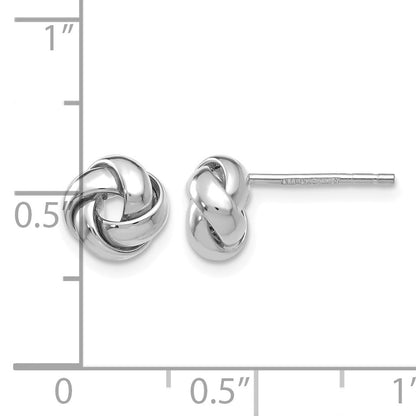 14k White Gold 8mm Polished Knot Post Earrings