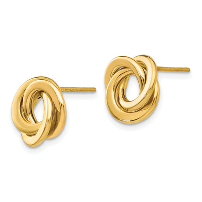 14K 11mm Polished Intertwined Circles Love Knot Post Earrings