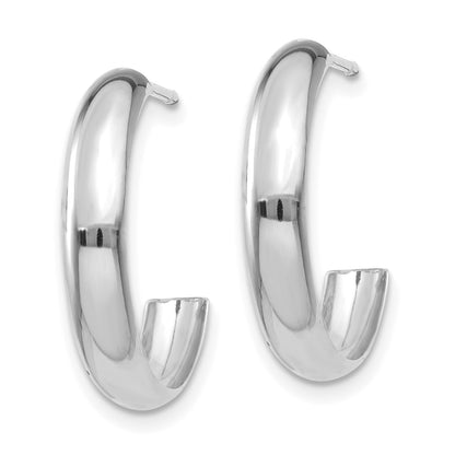 14k White Gold 3.5x17mm Polished J-Hoop Post Earrings