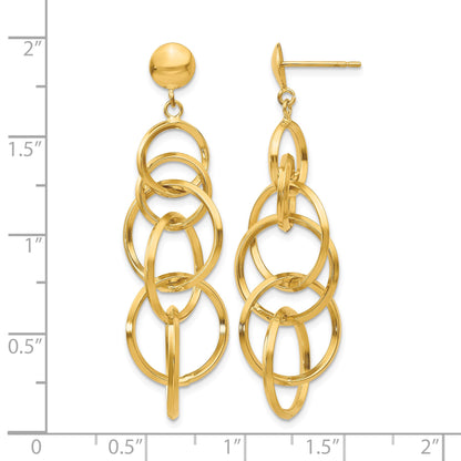 14k Intertwined Circles Drop Post Earrings