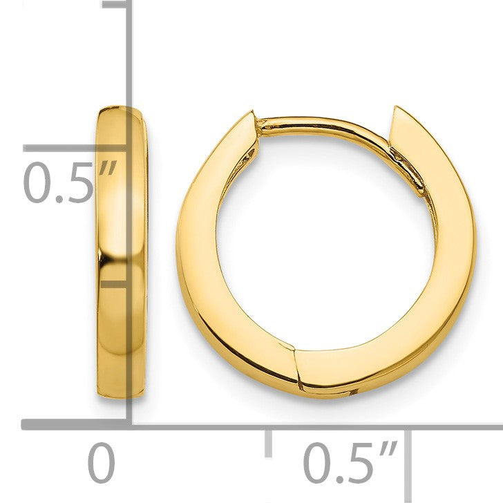14k Round Hinged Hoop Earrings