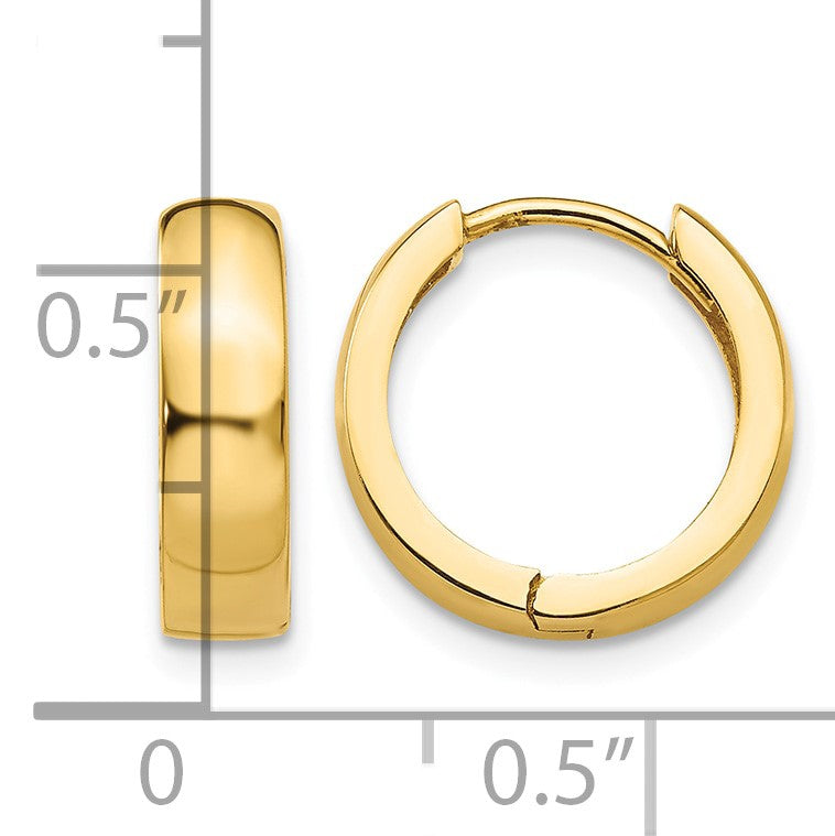 14k Round Hinged Hoop Earrings